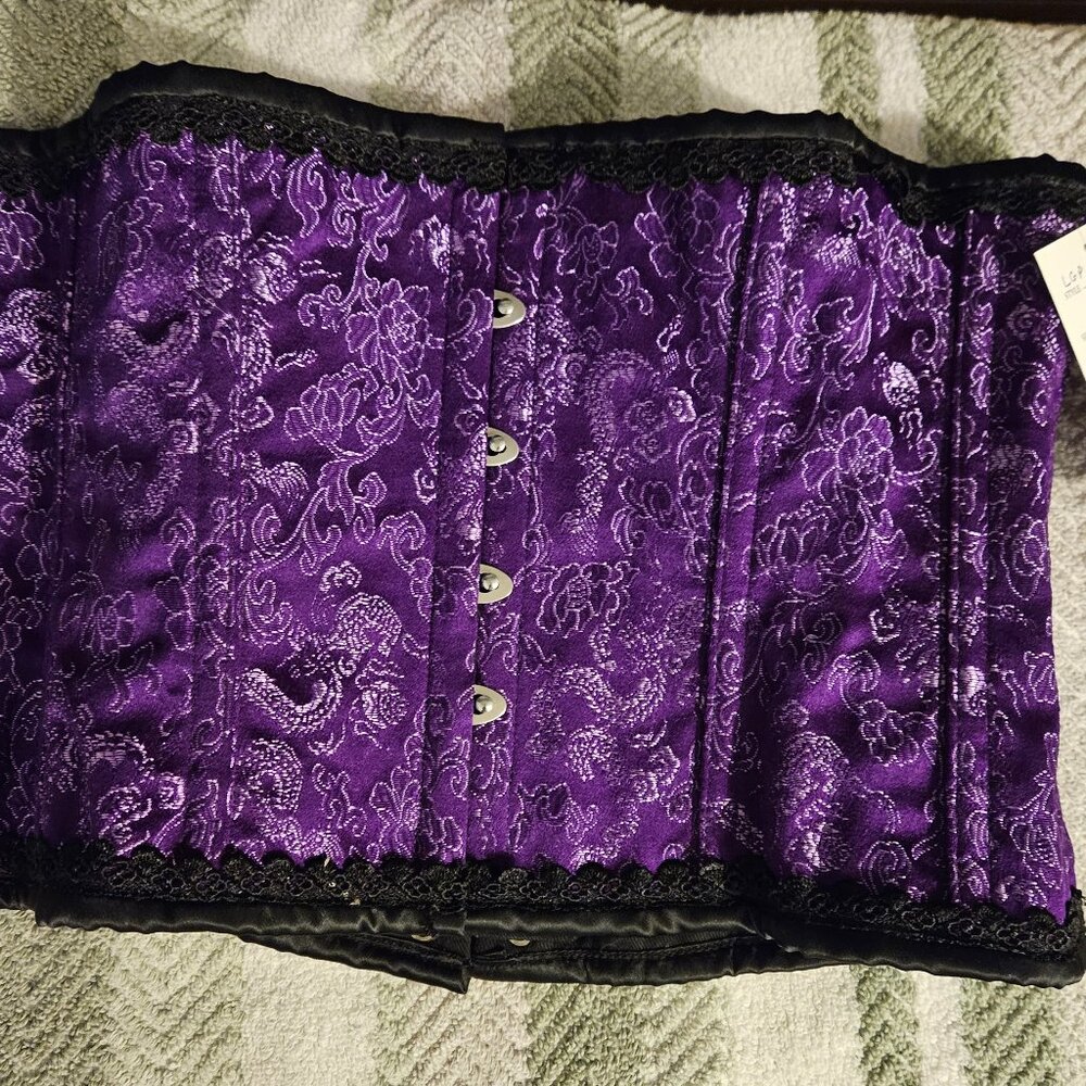 32" LAST Purple Brocade Corset Stunning